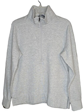 Trimark Women’s Quarter Zip Pullover Large Gray NWT Mock Neck Sweatshirt Fleece